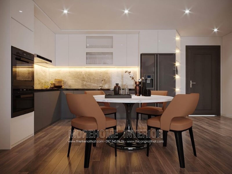 Thiết kế phòng ăn hiện đại ấn tượng cho căn hộ chung cư Mẫu nội thất chung cư hiện đại đẹp