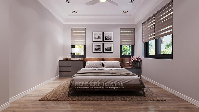 Mẫu giường ngủ hiện đại đẹp bằng gỗ óc chó cao cấp cho phòng ngủ nhà biệt thự