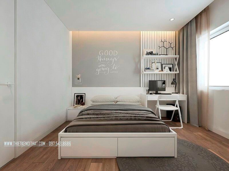 Nội thất phòng ngủ thiết kế tối giản tạo không gian nghỉ ngơi thư giãn nghỉ ngơi thực sự